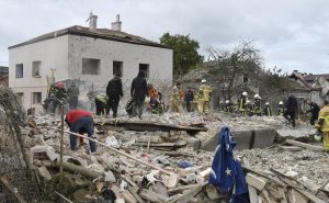 Aftermath of an overnight Russian combined shelling in Ukraine